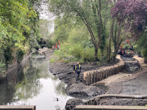 Restoration work at Glassmill Pond and River Ravensbourne in Bromley